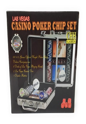 LV Casino 100 chip Poker Set Aluminum  - 704551401254