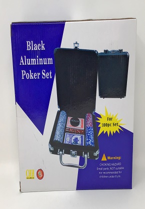 Black Aluminum Poker Set  