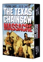 TEXAS CHAINSAW MASSACRE Plastic playing cards, plastic poker playing cards, low vision cards, large print cards, jumbo index cards, paper cards, professional poker cards, used casino cards, Tally Ho cards, Tally Ho Viper cards, used Strip casino cards, Kem cards, Kem poker cards, Kem bridge cards, Kem jumbo cards, Kem standard index cards, Kem narrow jumbo cards, Kem Jacquard playing cards, bicycle cards, Theory 11 cards, Ellusionist playing cards, fantasy playing cards, nature playing cards, Copag plastic cards, poker cards, bridge cards, casino cards, playing cards, collector cards, tarot cards, magic cards, sports cards, Bee playing cards, Congress cards, Aviator playing cards, collectible card tins, Marilyn Monroe playing cards, Elvis playing cards, magician c