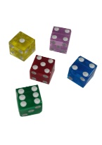 PROMOTIONAL SQUARE CORNERED  TRANSPARENT DICE 12MM Dice, Novelty dice, playing dice, color dice 
